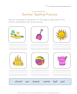 Summer Spelling Practice Worksheet