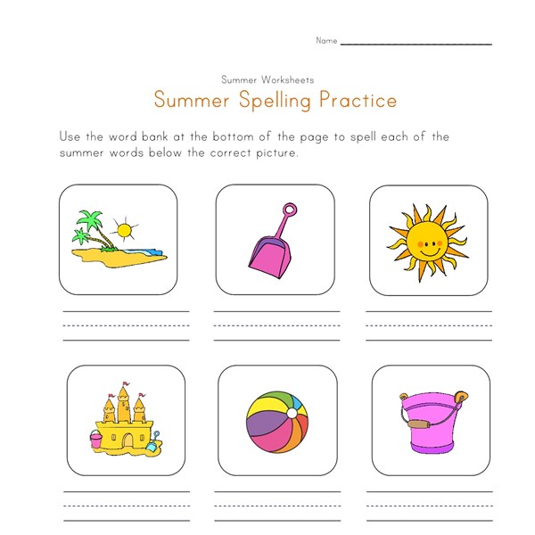 summer spelling practice worksheet all kids network