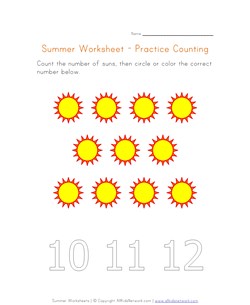 summer worksheet counting eleven