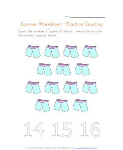 summer worksheet counting fourteen