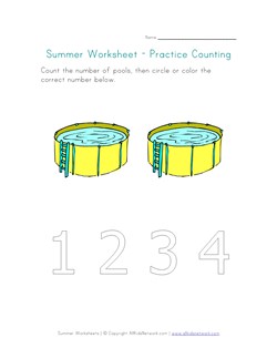 summer worksheet counting two