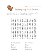 thanksgiving word search