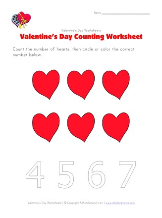 valentines day counting 6
