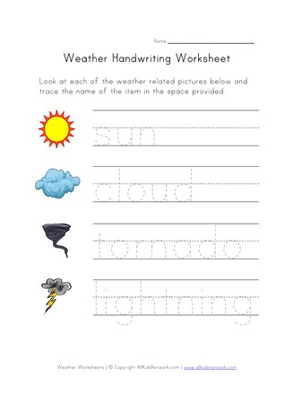 weather worksheet handwriting all kids network