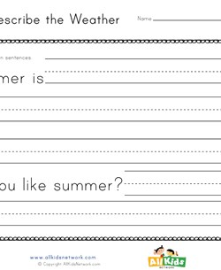 Summer Weather Writing Worksheet