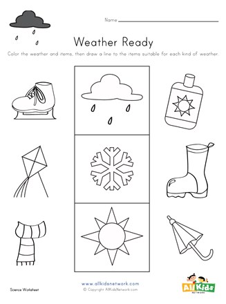 weather matching worksheet all kids network