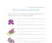 worksheet winter activities winter handwriting worksheet