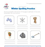 winter spelling worksheet