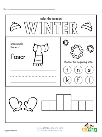 worksheet winter activities