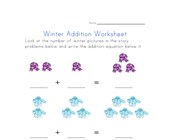winter addition worksheet