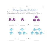 worksheet winter activities winter addition worksheet