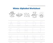 worksheet winter activities winter alphabet tracing worksheet