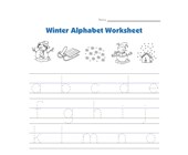 winter lowercase alphabet tracing worksheet