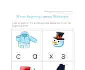 worksheet winter activities winter beginning letters worksheet