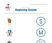worksheet winter activities winter beginning sounds worksheet