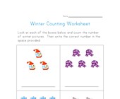 worksheet winter activities winter counting practice