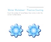 worksheet winter activities Snowflakes Counting Worksheet - Number Two