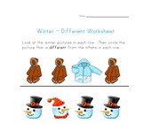 winter themed different worksheet