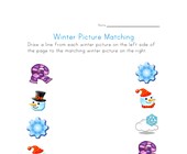 winter matching worksheet