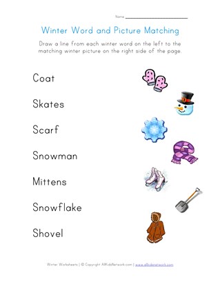 winter worksheets for kids all kids network winter themed words