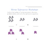 worksheet winter activities winter subtraction worksheet