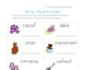 worksheet winter activities winter word scramble