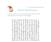 worksheet winter activities winter word search