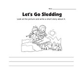 worksheet winter activities Picture Prompt Writing Worksheet - Sledding Story