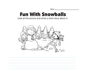 worksheet winter activities Picture Prompt Writing Worksheet - Fun with Snowballs - Primary