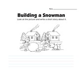 Picture Prompt Writing Worksheet - Snowman - Primary