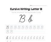 worksheets for preschool letter b cursive letter B worksheet