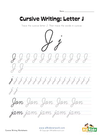 Capital Letter J In Cursive Writing - Letter