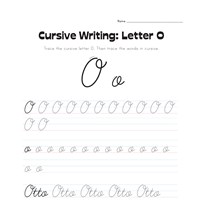 cursive letter O worksheet