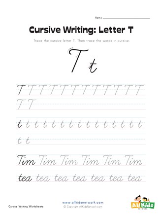 cursive lowercase t