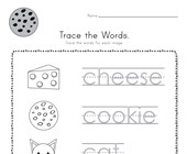 trace the words worksheets all kids network