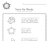 trace the words worksheets all kids network