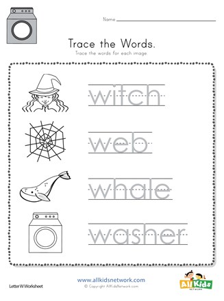 Letter W Words For Kids