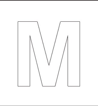 Capital M Stencil