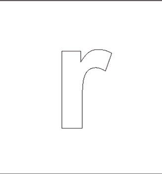 Lowercase R Stencil