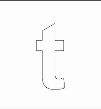 Lowercase T Stencil
