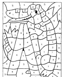 Letter A Alligator Color by Numbers