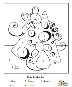 Mice with Cheese Color by Number
