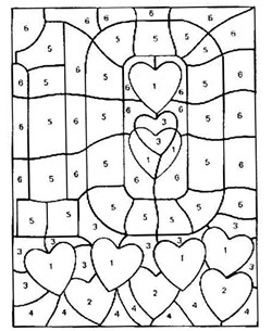 Color by Number: Number 10 and Hearts