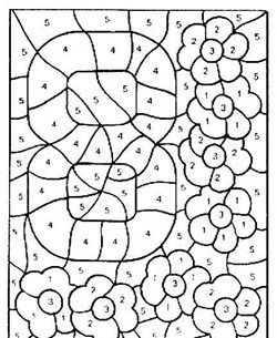 Color by Number: Number 8 and Flowers