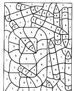 Color by Number: Number 9 and Crayons