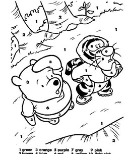 Color by Number: Pooh with Tigger