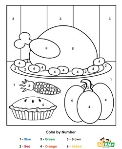 Thanksgiving Color by Number