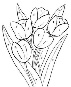 Tulips Color by Numbers