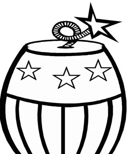 4th of july big firecraker coloring page
