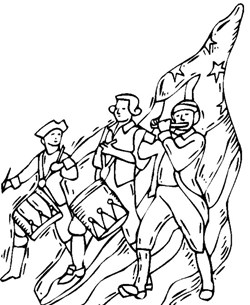 4th of july drum coloring page